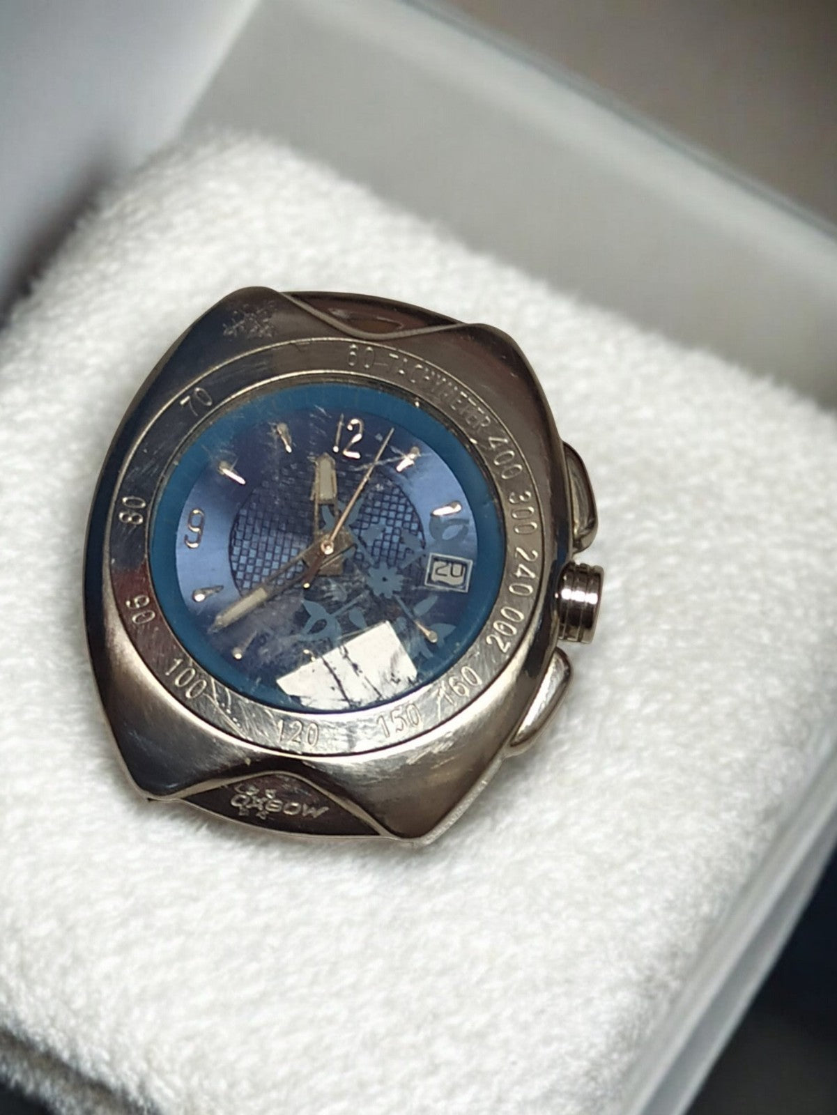 Montre homme Oxbow vintage à restaurer bleu cadran rétro collection ancienne