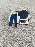 Pin's vintage SPORTSWEAR FLY jean veste bleu émaillé mode années 90 (Ref 6)