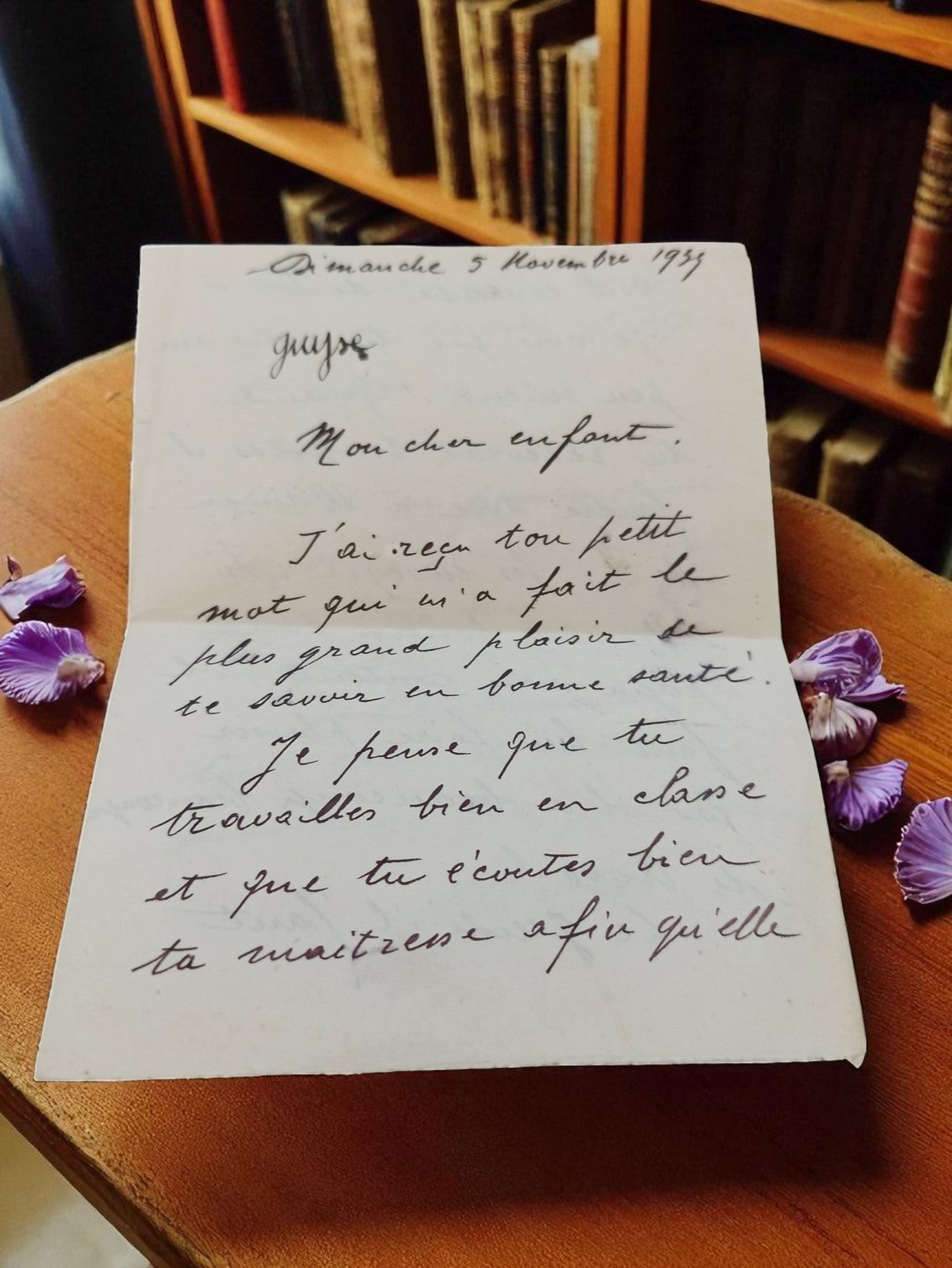 Lettre manuscrite ancienne 1939 Seconde Guerre mondiale vintage adressée enfant