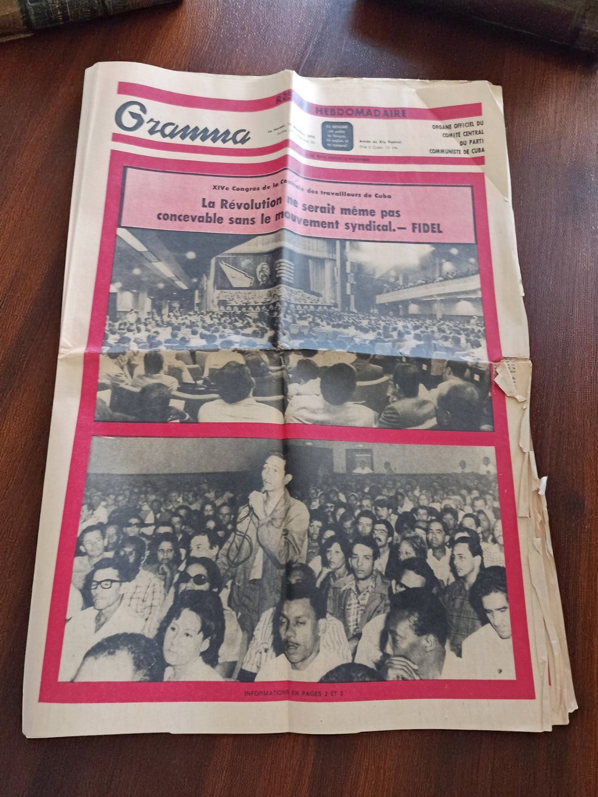 Magazine Granma Hebdomadaire Vintage Cuba Révolution Années 70 Propagande