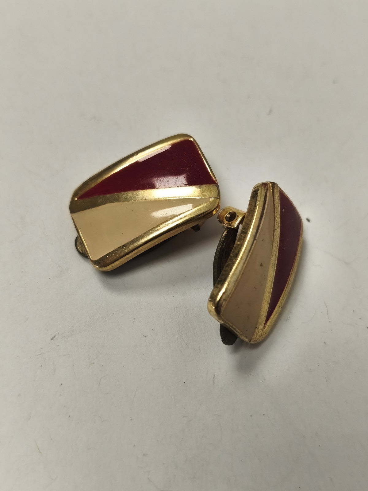 Paire de boucles d?oreilles rétro vintage fantaisie ancien bijou original occasi