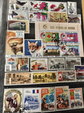 Lot de timbres thématiques Asie et Europe, motifs variés, timbres oblitérés