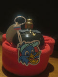 Porte-clés publicitaire vintage canard bleu dessin animé rétro