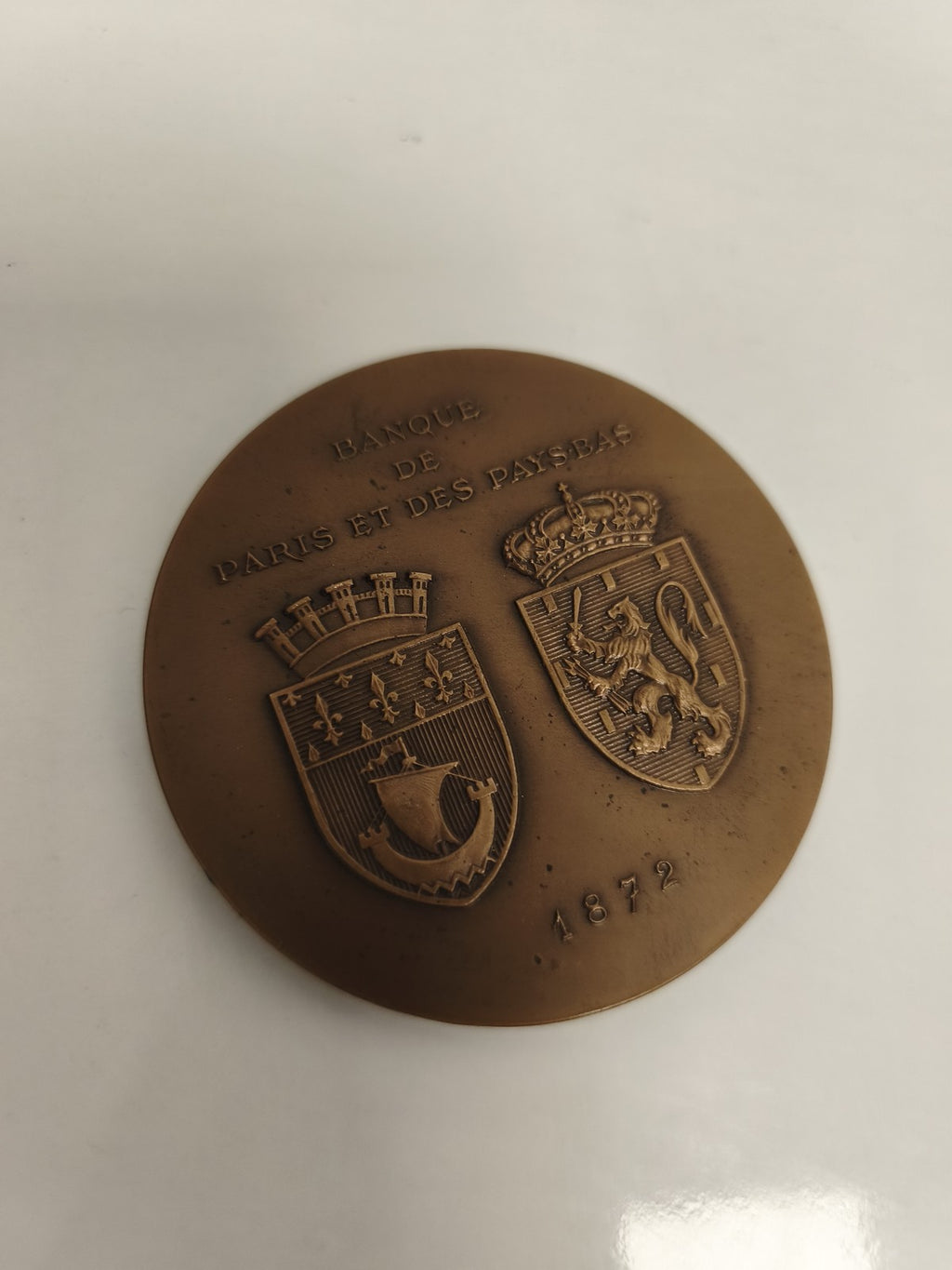 Médaille Compagnie Financière de Paris et Pays-Bas 1972, bronze, architecture