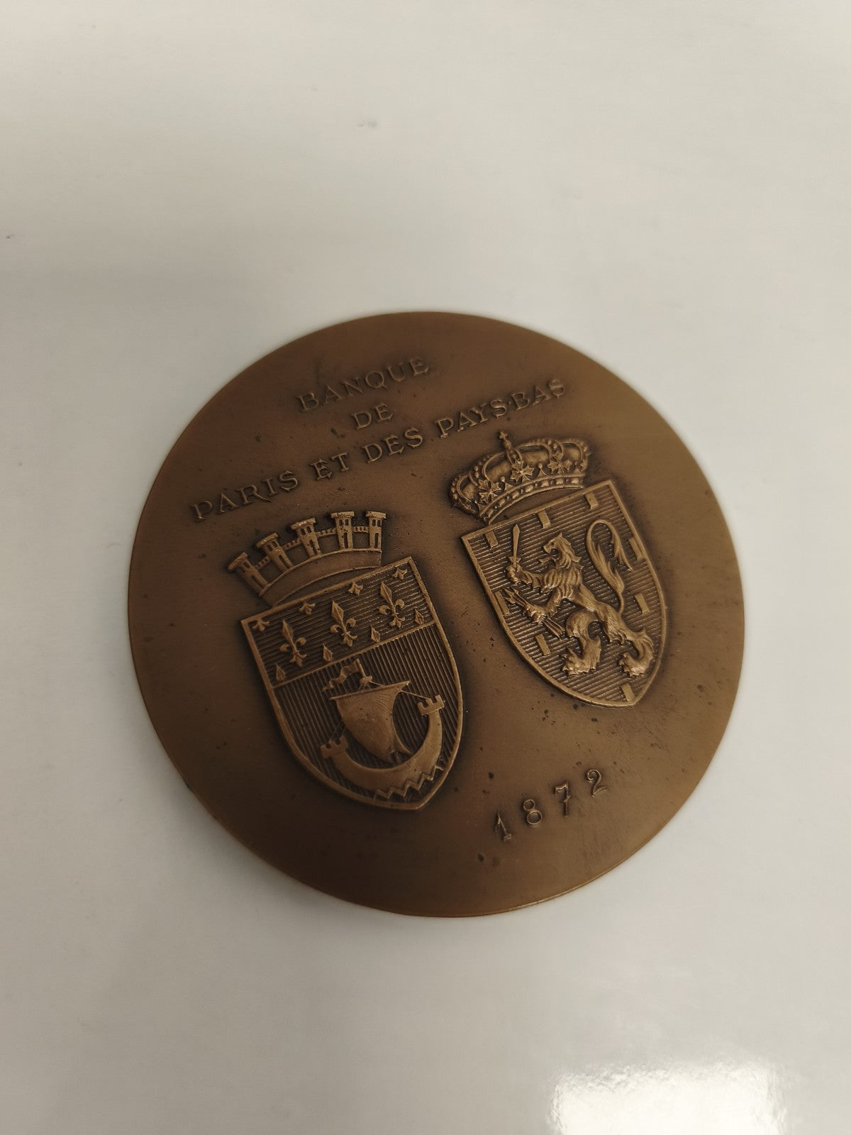 Médaille Compagnie Financière de Paris et Pays-Bas 1972, bronze, architecture
