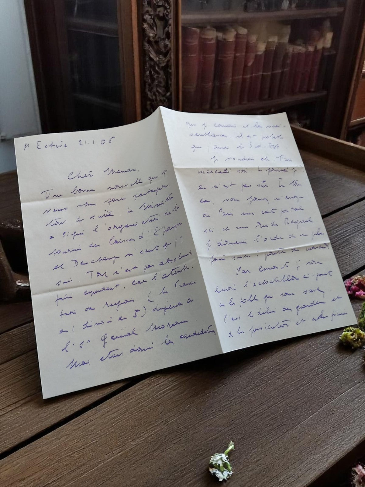 Lettre manuscrite 1918 correspondance intime mémoire guerre écriture bleue