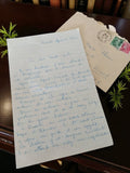Lettre manuscrite ancienne 1949 avec enveloppe timbrée écriture bleue vintage