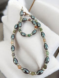 Collier vintage pierres naturelles hématite perles ovales rétro élégant
