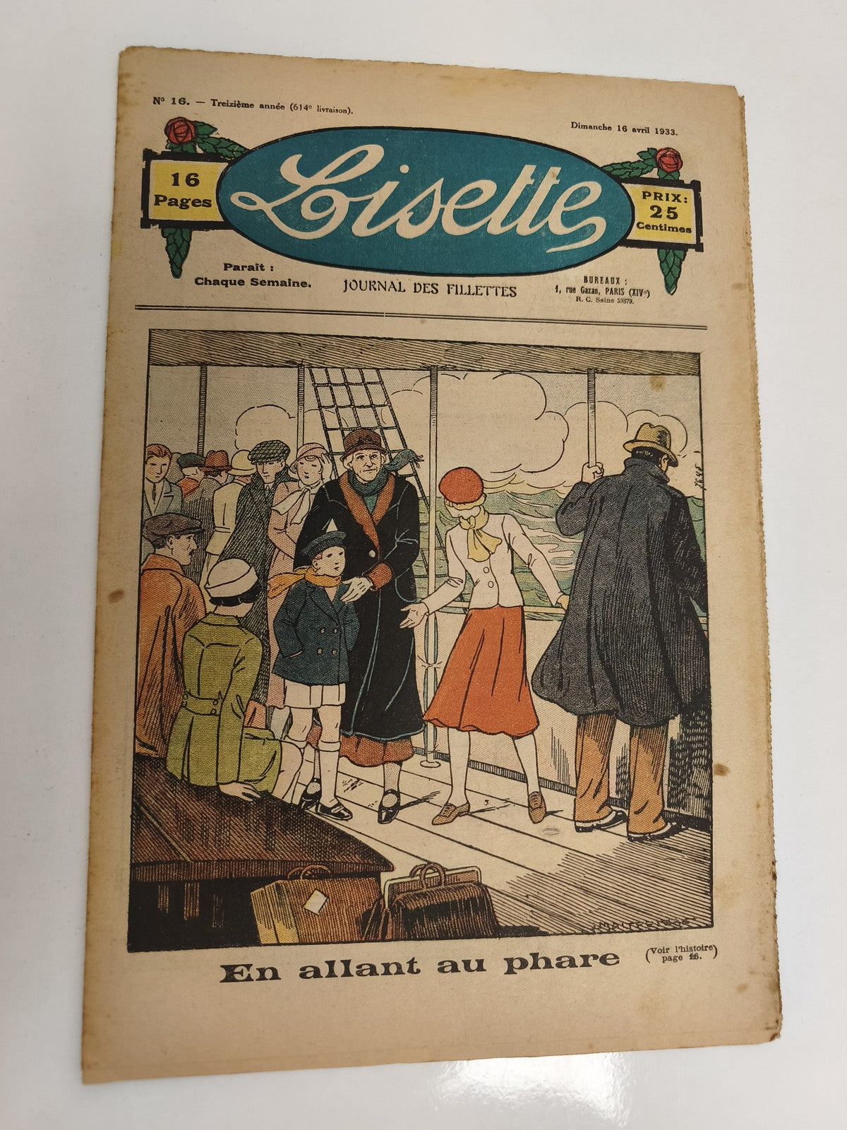 Ancien journal Lisette 1933 illustré, 16 pages, vintage presse jeunesse fillette