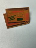 Vintage pin's Loto graphique rectangulaire ancien collection rétro (Ref 17)