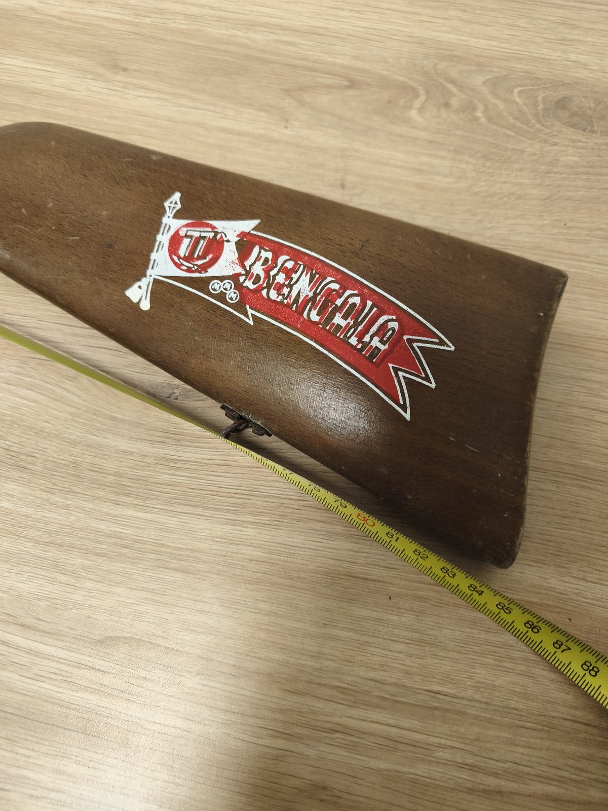 Ancien jouet carabine à plomb vintage, bois et métal, collection déco