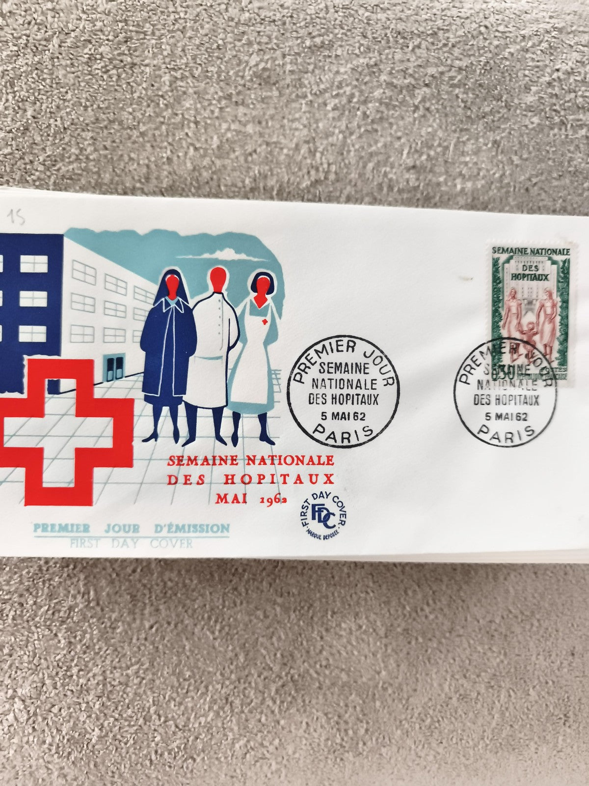 Lettre Premier Jour Hôpitaux 1962 Paris FDC Semaine Nationale ancien philatélie