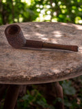 Pipe ancienne bruyère rustiquée, bec droit marron, marque inconnue vintage