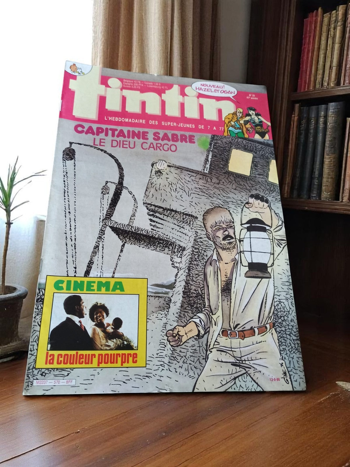Magazine Tintin vintage 1986 ? Capitaine Sabre, cinéma La Couleur Pourpre