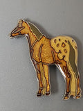 Pin's ancien cheval vintage, badge rétro collection équitation, objet de collect