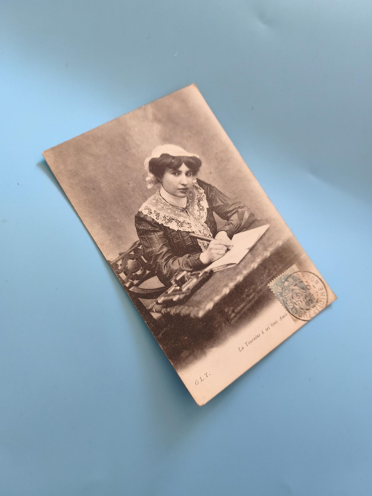 Carte postale ancienne Touraine à ses bons amis vintage rétro collection France