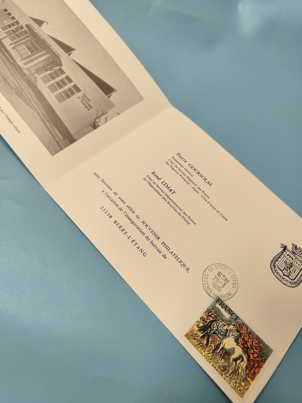 Ancienne enveloppe FDC premier jour, timbre France, inauguration Berre-l'Étang