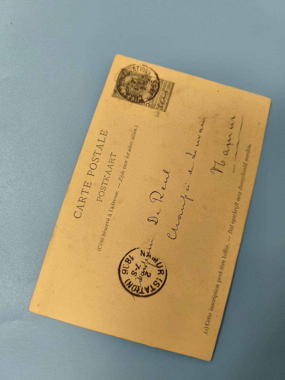 Ancienne carte postale France fin XIXe, timbre oblitéré, philatélie rare
