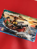 Playmobil bateau pirate avec figurines, canon et requin, set pirates