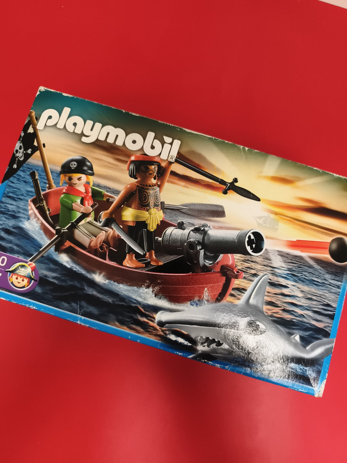 Playmobil bateau pirate avec figurines, canon et requin, set pirates
