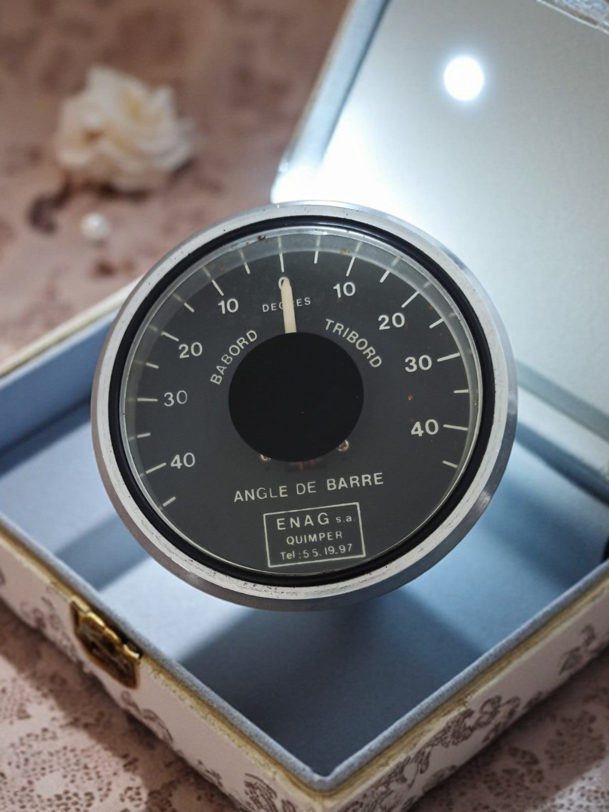 Indicateur d’angle de barre ENAG Quimper vintage marine bateau navigation