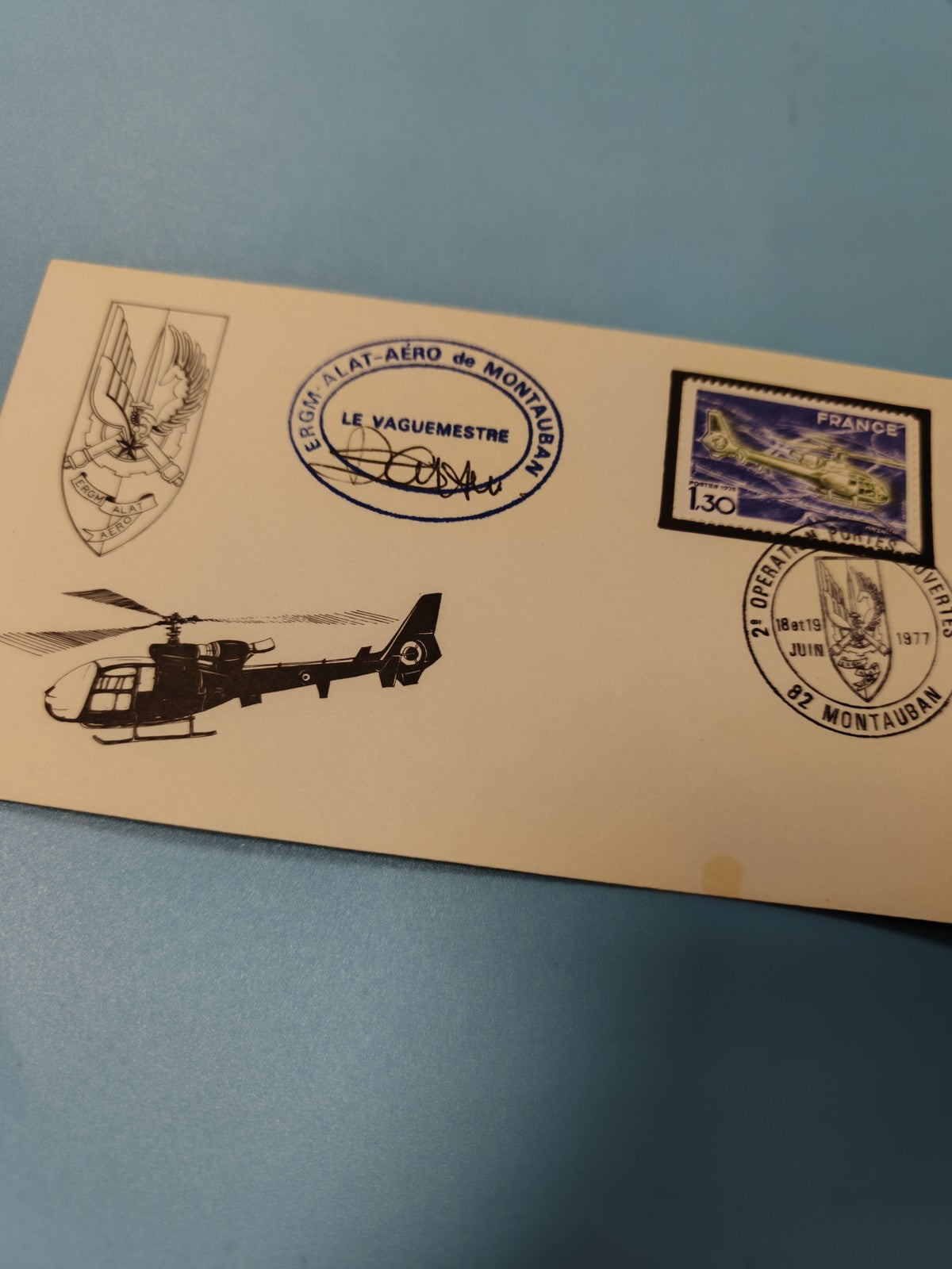 Enveloppe premier jour FDC Montauban hélicoptère timbre France 1,30