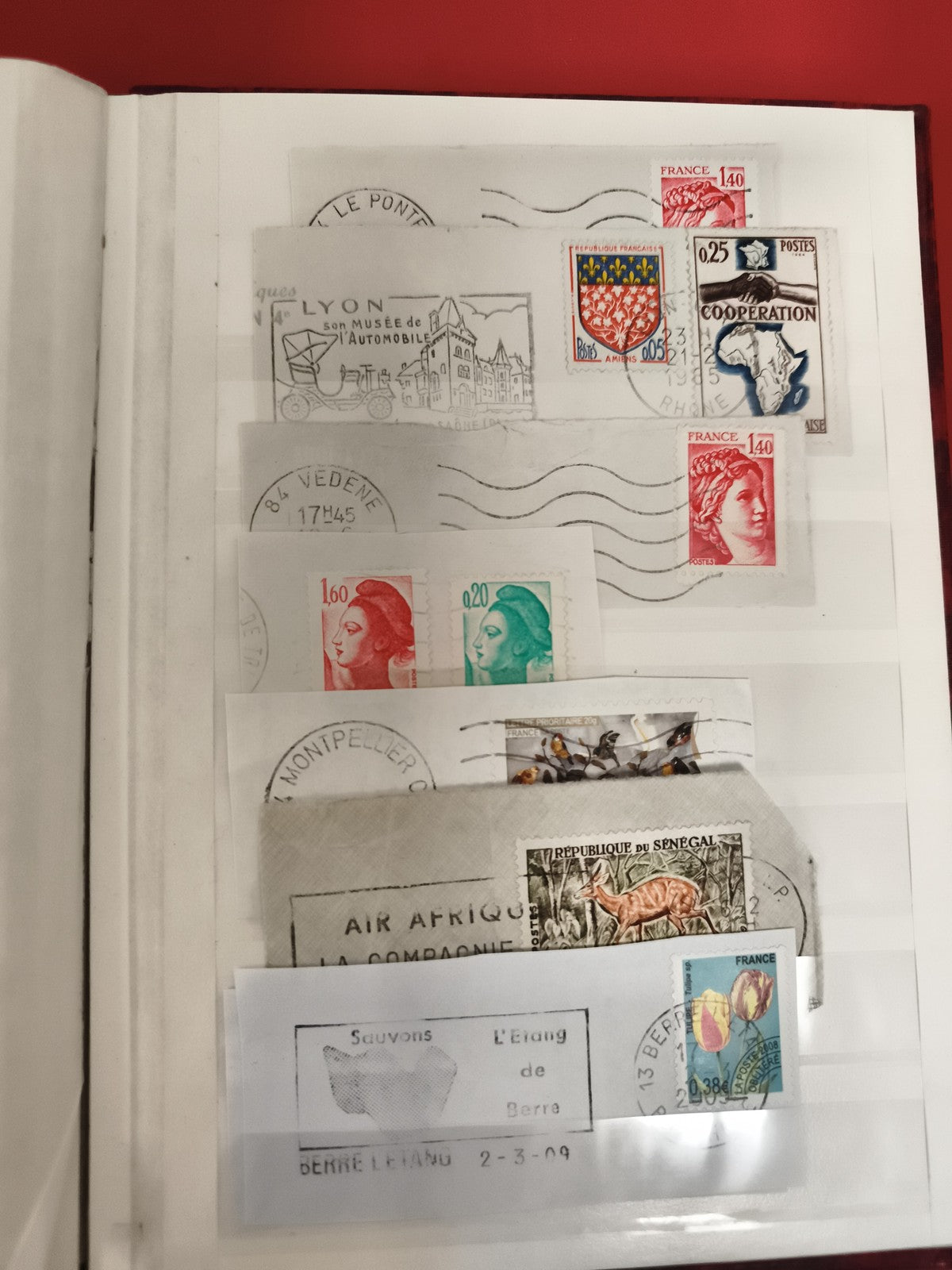 Lot enveloppes timbrées France Afrique oblitérées Marianne thématique animaux
