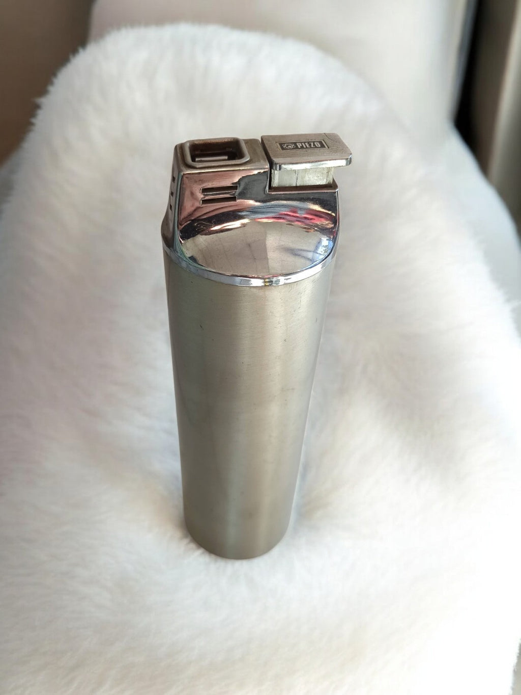 Ancien briquet de table vintage Piezo Japan métal argenté rétro collection fumeu
