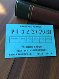 Carte QSL radio amateur vintage Marseille FIGAZ/73.51 bleu rétro communication
