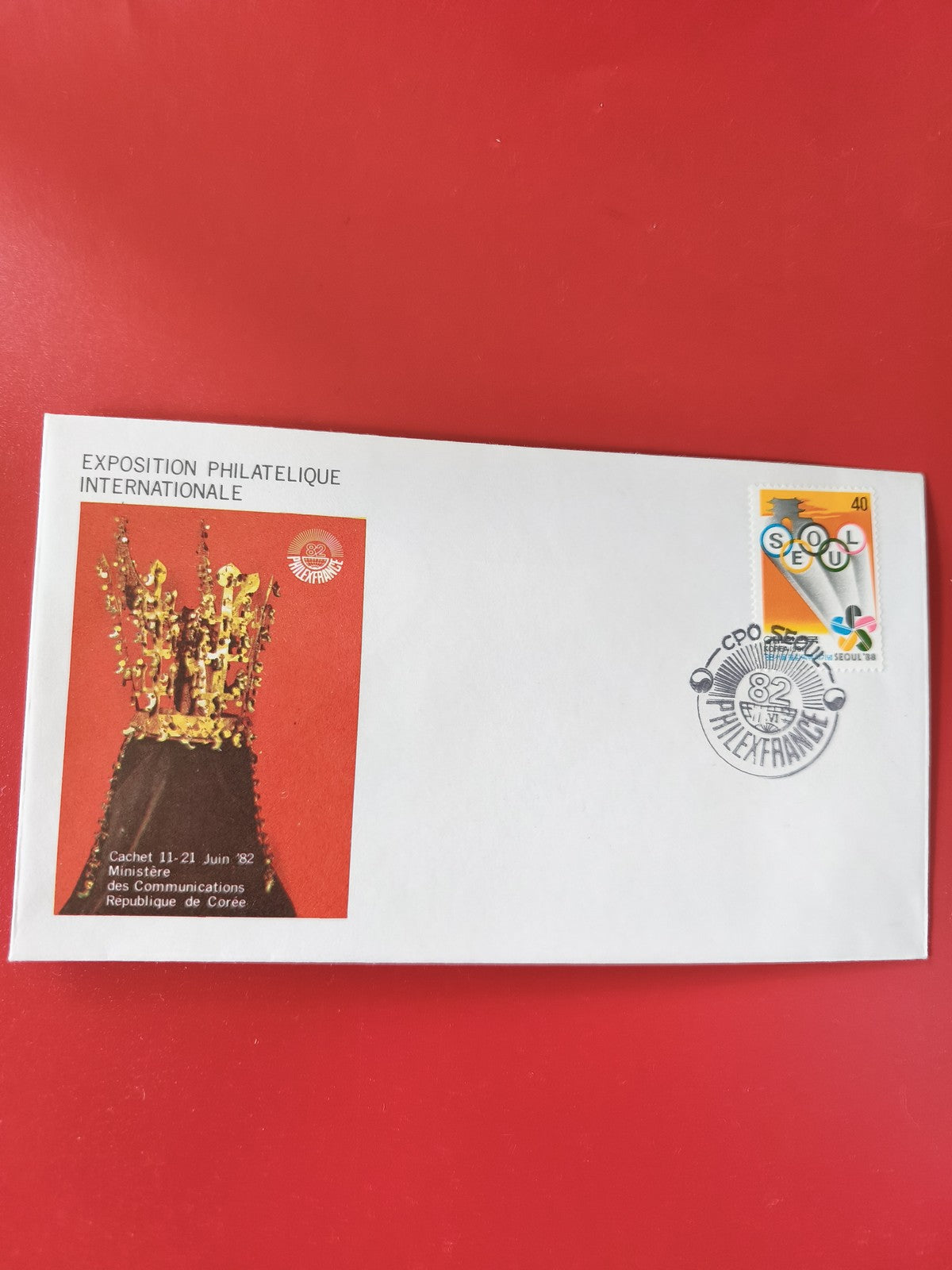 Enveloppe philatélie Exposition Internationale cachet 1982 timbre Corée du Sud