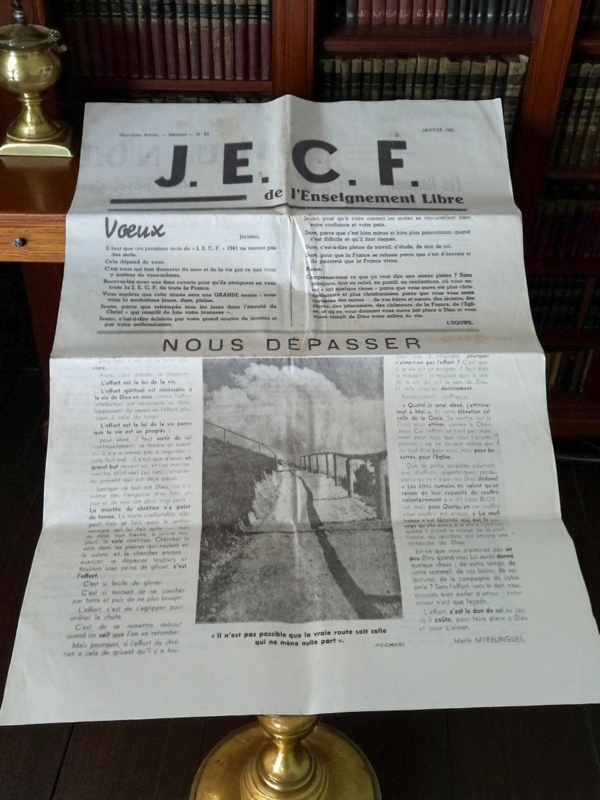 Ancien journal JECF 1941 presse chrétienne vintage Enseignement Libre