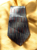 Cravate vintage Fuleide motif géométrique bleu rouge élégant rétro