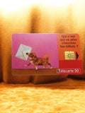 Télécarte Vintage 50 unités chien lettre rétro carte téléphonique France