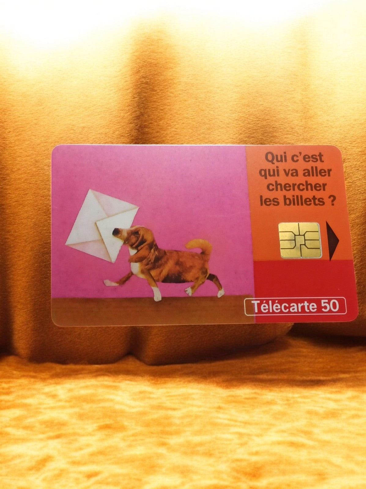 Télécarte Vintage 50 unités chien lettre rétro carte téléphonique France