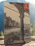 Carte postale ancienne Arras ruines 14-18 Guerre 1914-1918 timbre 10c vintage
