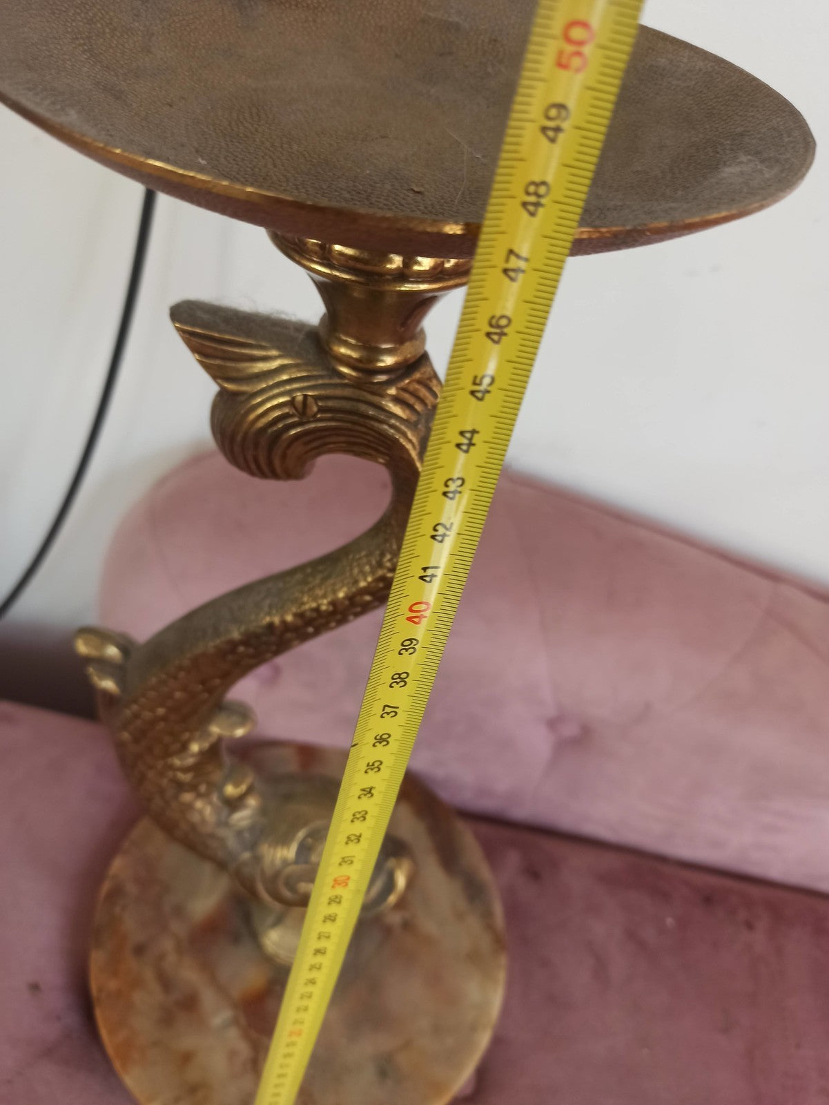 Bougeoir vintage métal doré poisson style provençal milieu XXe déco rétro