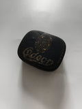 Boîte ancienne Odeon noire, logo doré, déco vintage accessoire rétro