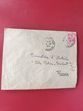 Enveloppe affranchie Timbre Tunisie 1950 cachet postal manuscrite France