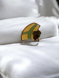 Pin's vintage Olympique de Marseille OM badge rétro jaune vert football ancien
