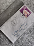 Lettre affranchie 80F Papeete 1974 Tahiti timbre Marianne philatélie (Ref 27)