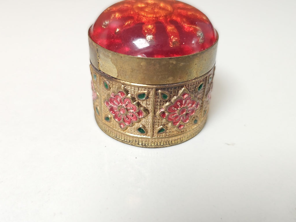 Petite boîte à bijoux ancienne en laiton vintage, marque Ancienne, rétro déco