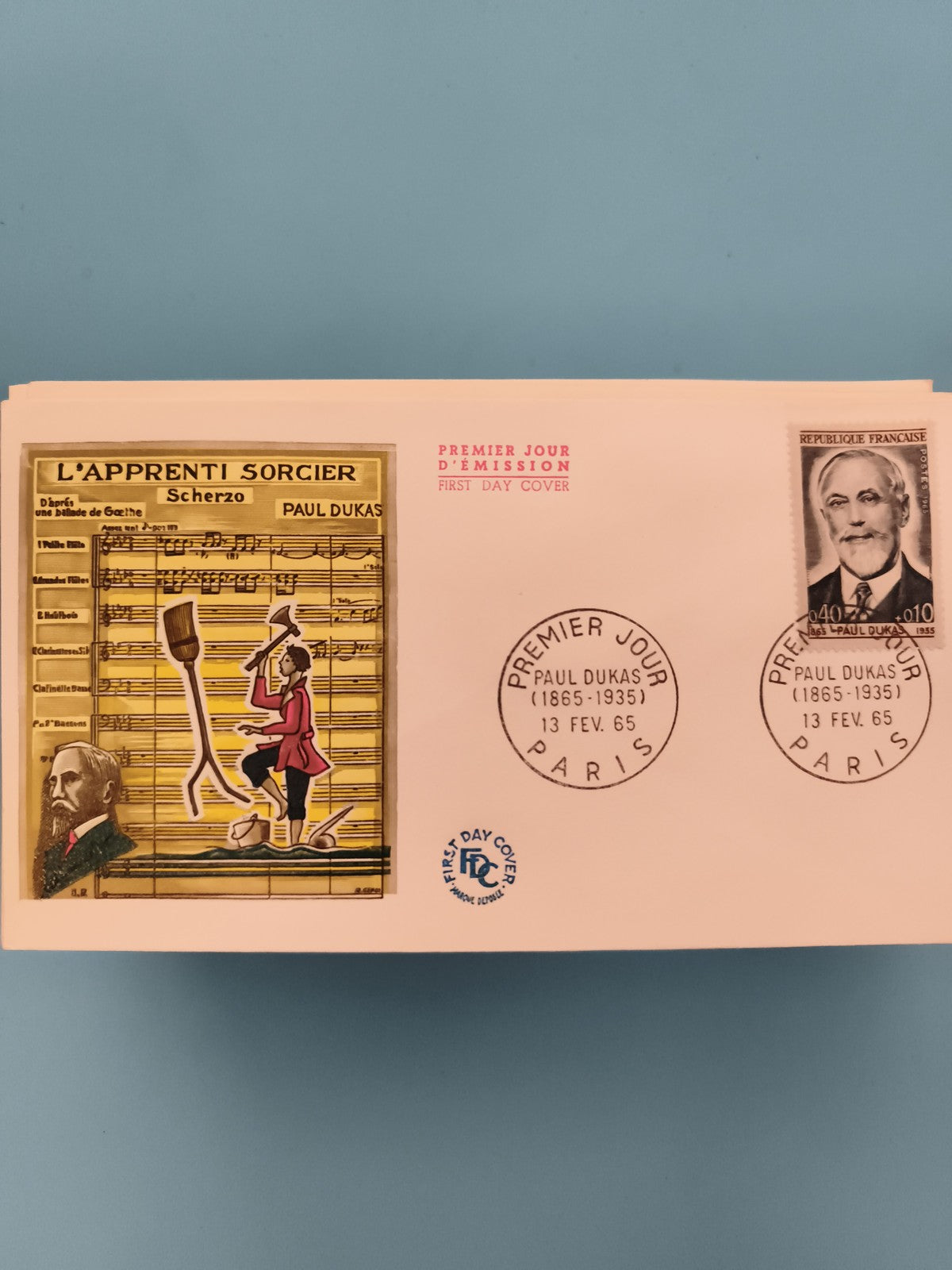 Lettre Premier Jour Paul Dukas 1965 L’Apprenti Sorcier FDC timbre musique