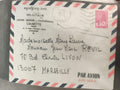 Lettre aérienne Cambodge France 1974 enveloppe timbre 0,50 Marianne philatélie