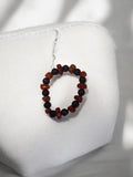 Bracelet vintage perles pierres naturelles brun noir, bijou rétro ancien