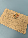 Carte postale ancienne militaire France, drapeaux alliés, écrite, vintage