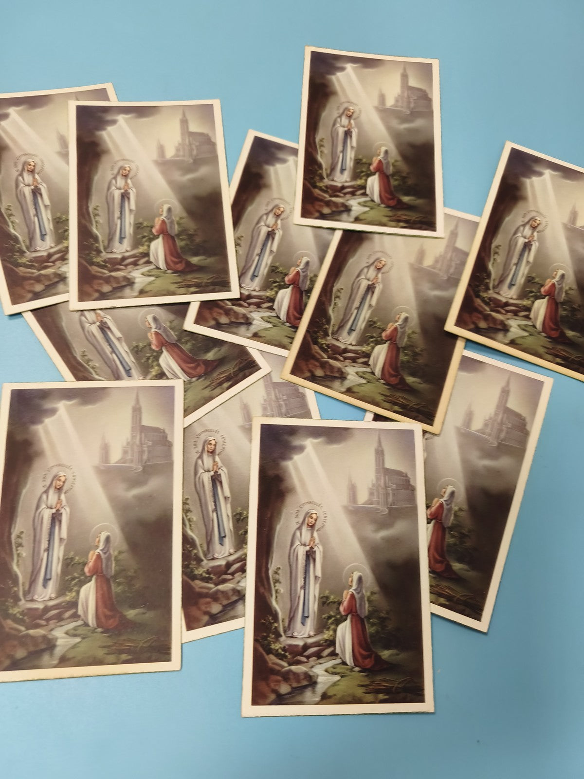 Lot cartes postales vintage Lourdes apparitions religieuses collection (Ref 10)