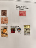 Lot 6 timbres anciens Trinidad & Tobago oiseaux personnages blason oblitérés
