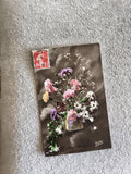 CPA Bonne Année fleurs panier Colette timbre 10c France carte postale