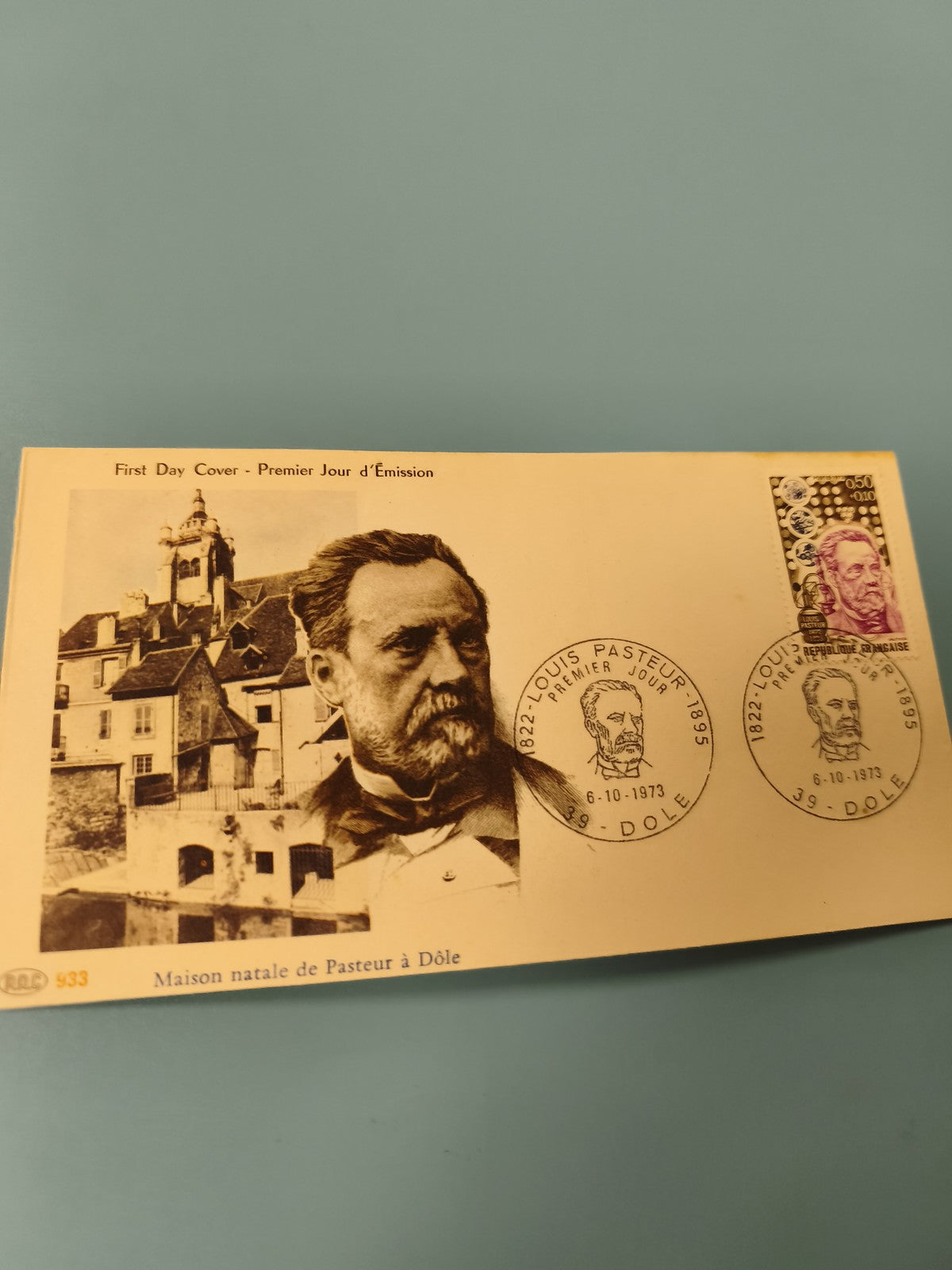 Enveloppe premier jour d?émission FDC Louis Pasteur Dole 1973 timbre illustré