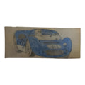 Dessin ancien voiture de course bleue style vintage Scalextric Dinky Toys